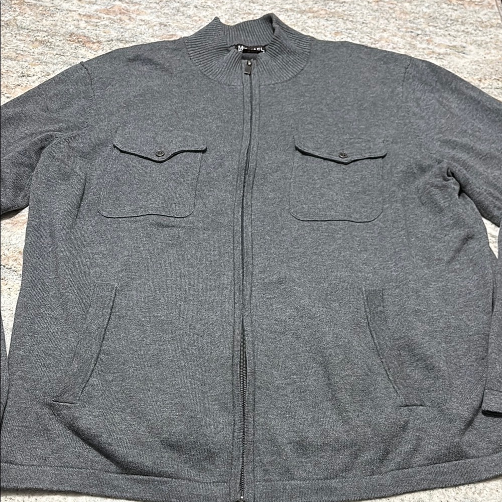 Michael Kors Men’s Gray Sweater with Zipper